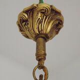 French Antique Art Nouveau Style 3-Light Quality Bronze Chandelier