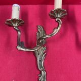 Pair of Louis XV style wall lights, Baroque, gilded bronze