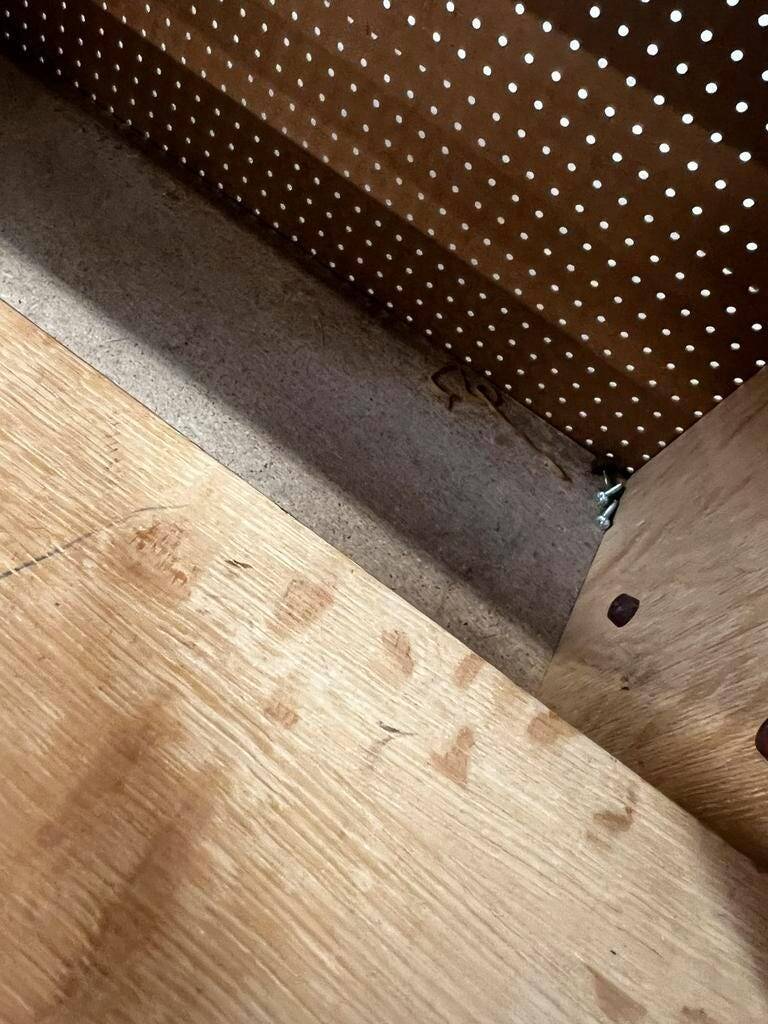 Vintage shoe cabinet / drop-down cabinet with drawer