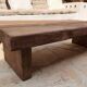 Table basse en bois massif – style brutaliste / wabi-sabi – fait main