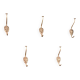 Set of 5 antique "Lion Head" coat hooks.