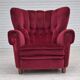 1960s, Danish relax armchair, original condition, red furniture velour.