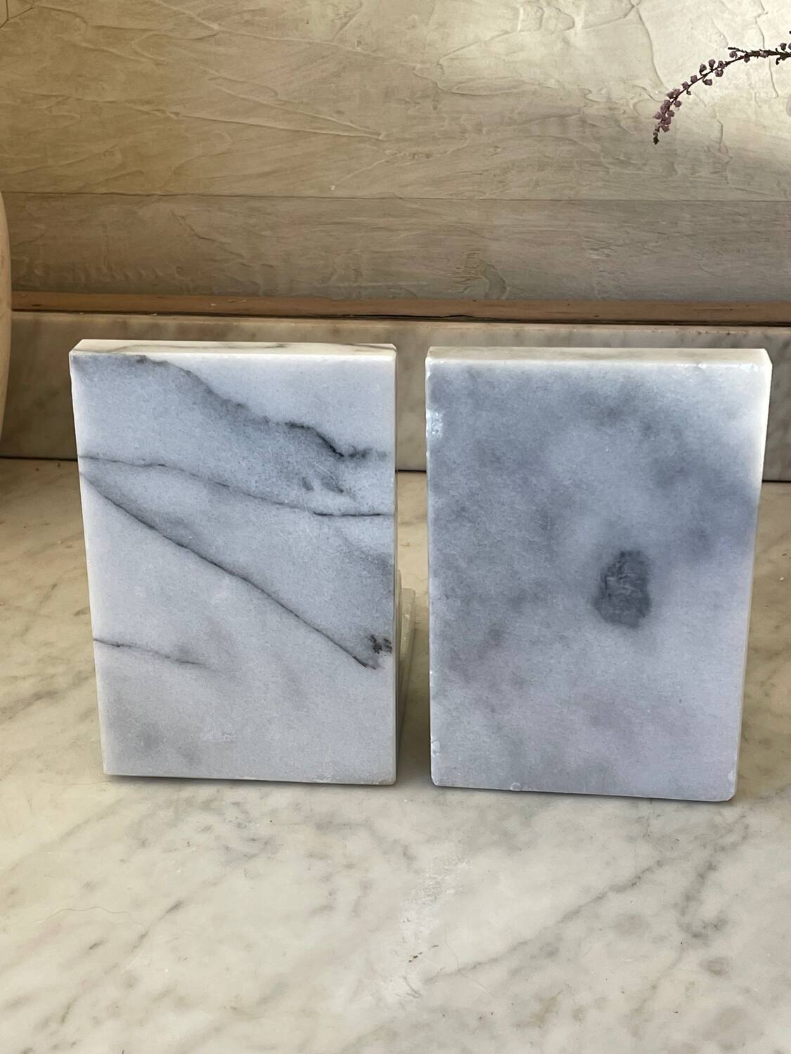 Pair of marble bookends