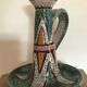 Hand candleholder in enamelled ceramic, polychrome paint, art deco, numbered