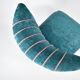 Cocktail vintage armchair, 60s, turquoise with pink edge, restored
