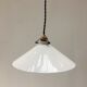 Suspension vintage en opaline blanche