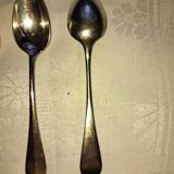 Silver-plated metal spoons. Maison Christofle.