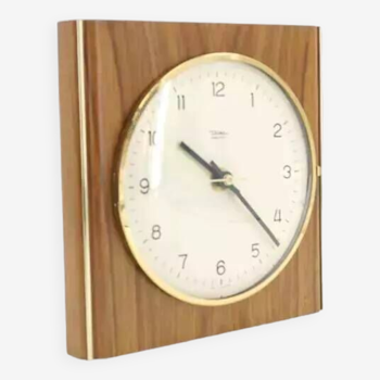 60s wall clock in wood and brass Diehl