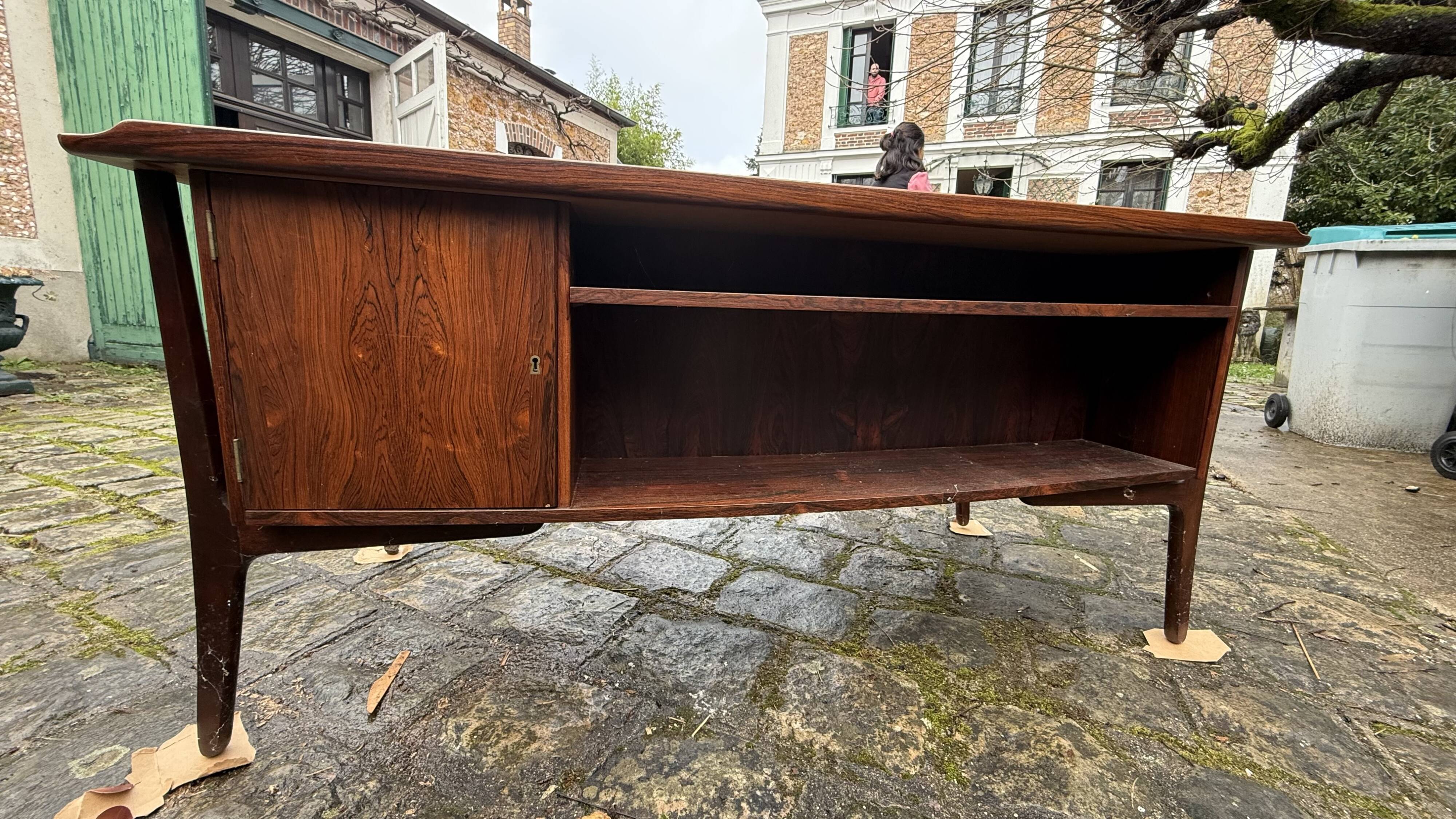 Bureau Mid-Century en Teck par Svend Age Madsen pour HP Hansen, Danemark,