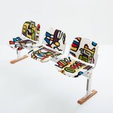 Giancarlo Piretti for Castelli fabric bench Pierre Frey 1970