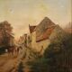 French signed landscape painting oil on canvas dated 1899