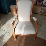 Renovated Voltaire armchair in Japandi style