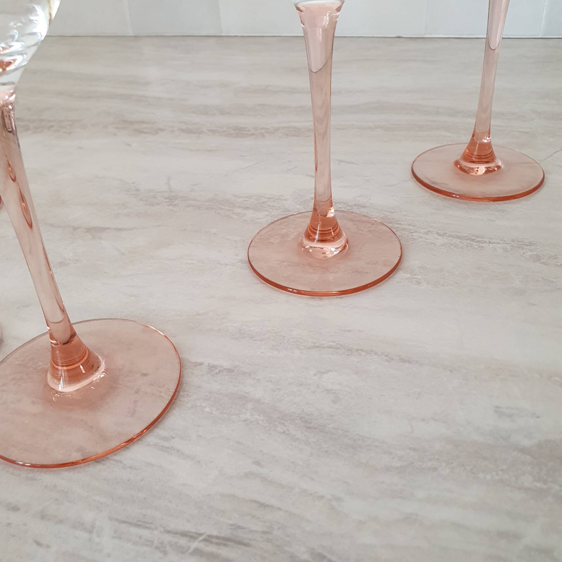 6 Verres à vin / verre à pied Rose
