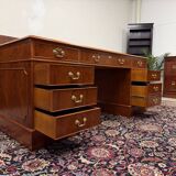 Classic English Desk with Brown Leather