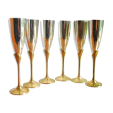 6 verres à champagne en laiton