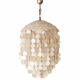 Vintage capiz shell chandelier, antique light fixture.
