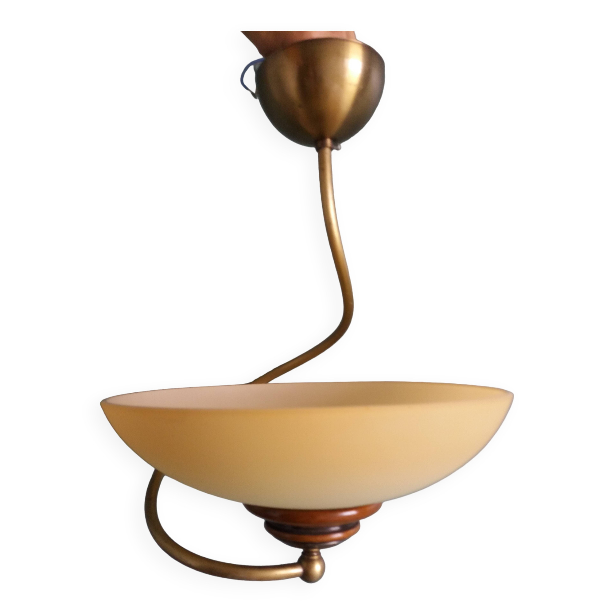 CVL ceiling light pendant glass, brass and wood