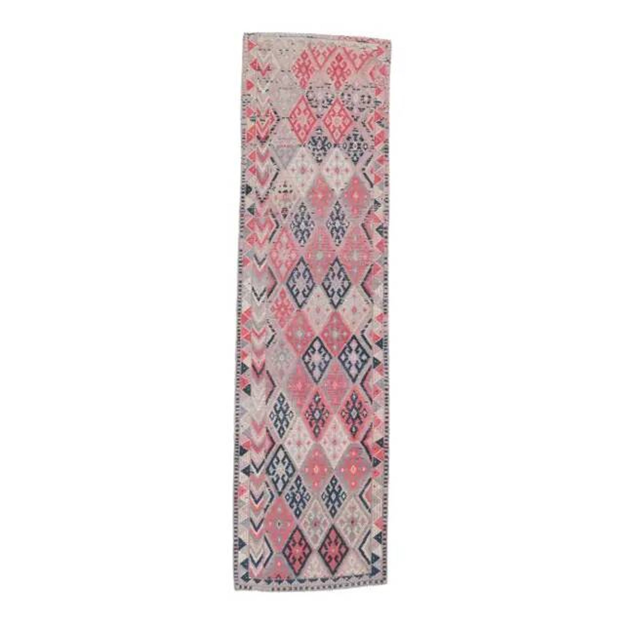 1960s Vintage Turkish Hand-Knotted Retro Runner 87x311