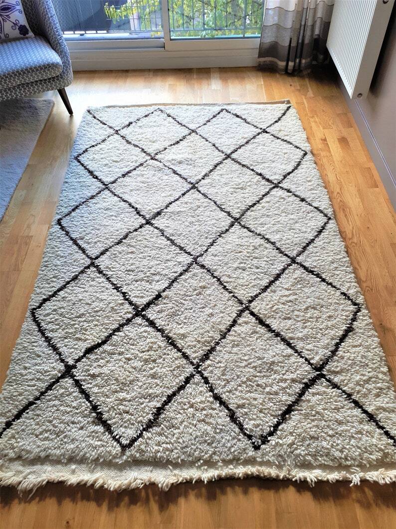 Tapis marocain en laine naturel 250/150