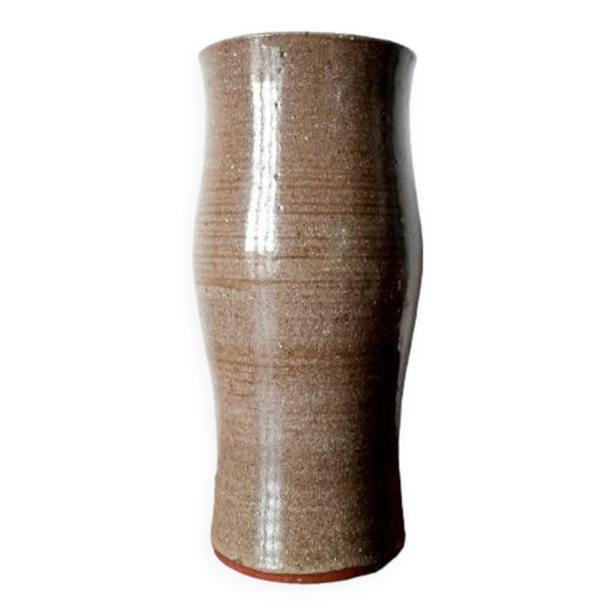 Diabolo vase in enameled stoneware signed