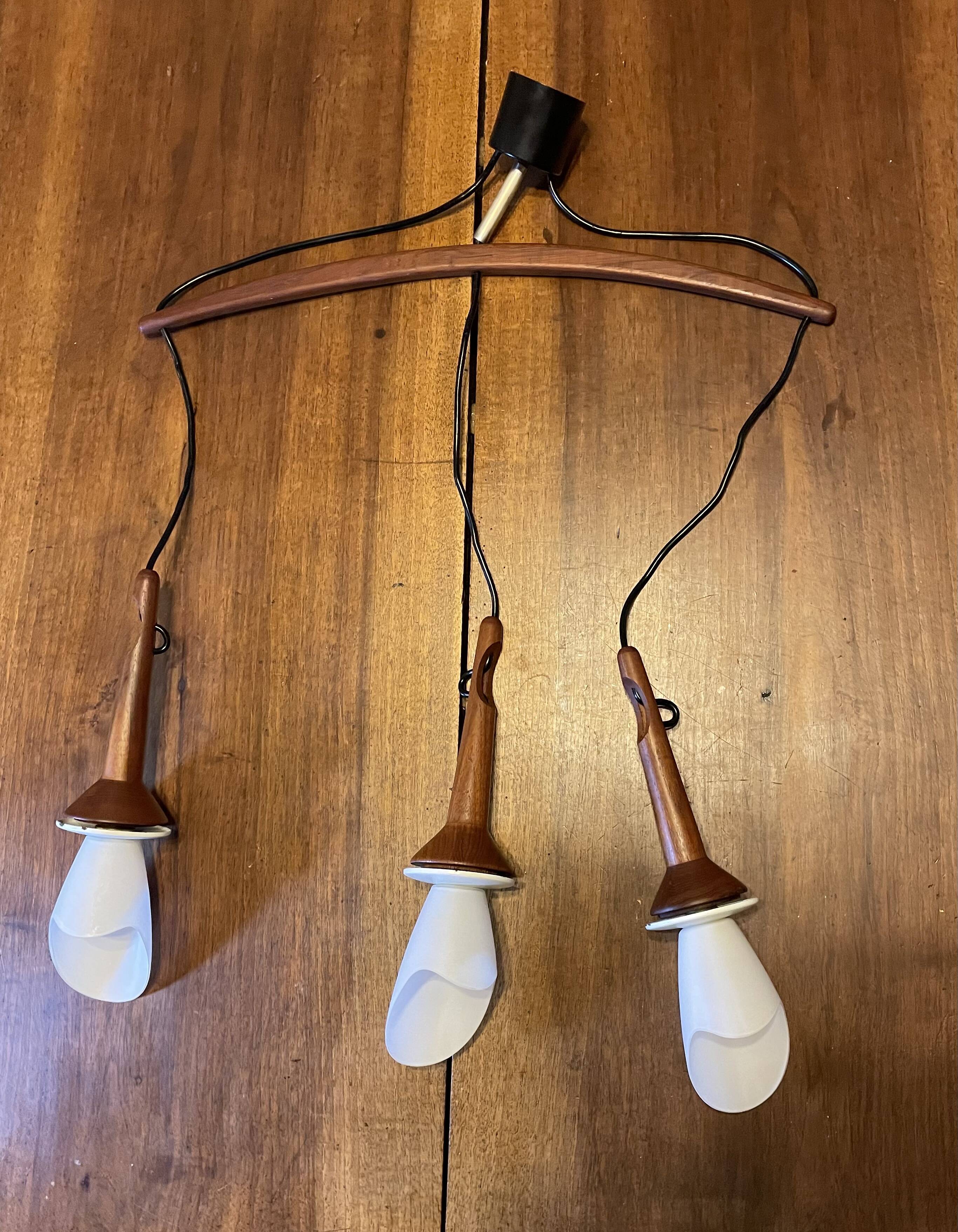 Scandinavian teak pendant light