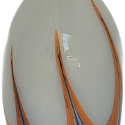 Large vintage red, white and blue Murano glass vase by Carlo Moretti, Italy, 1970s