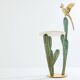 Brass cactus and parrot sculpture console Alain Chervet 1989