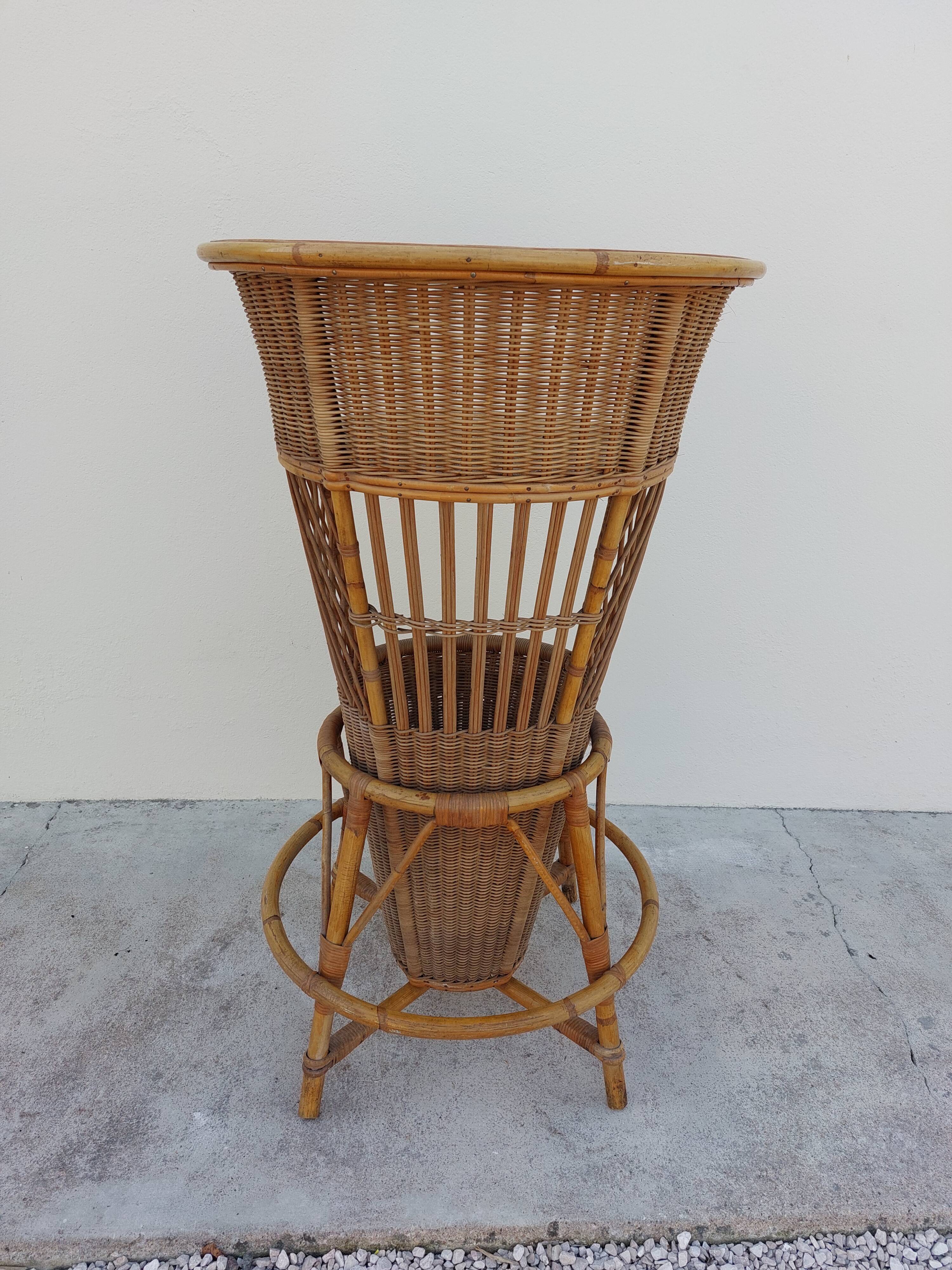 1950 vintage rattan cocktail bar