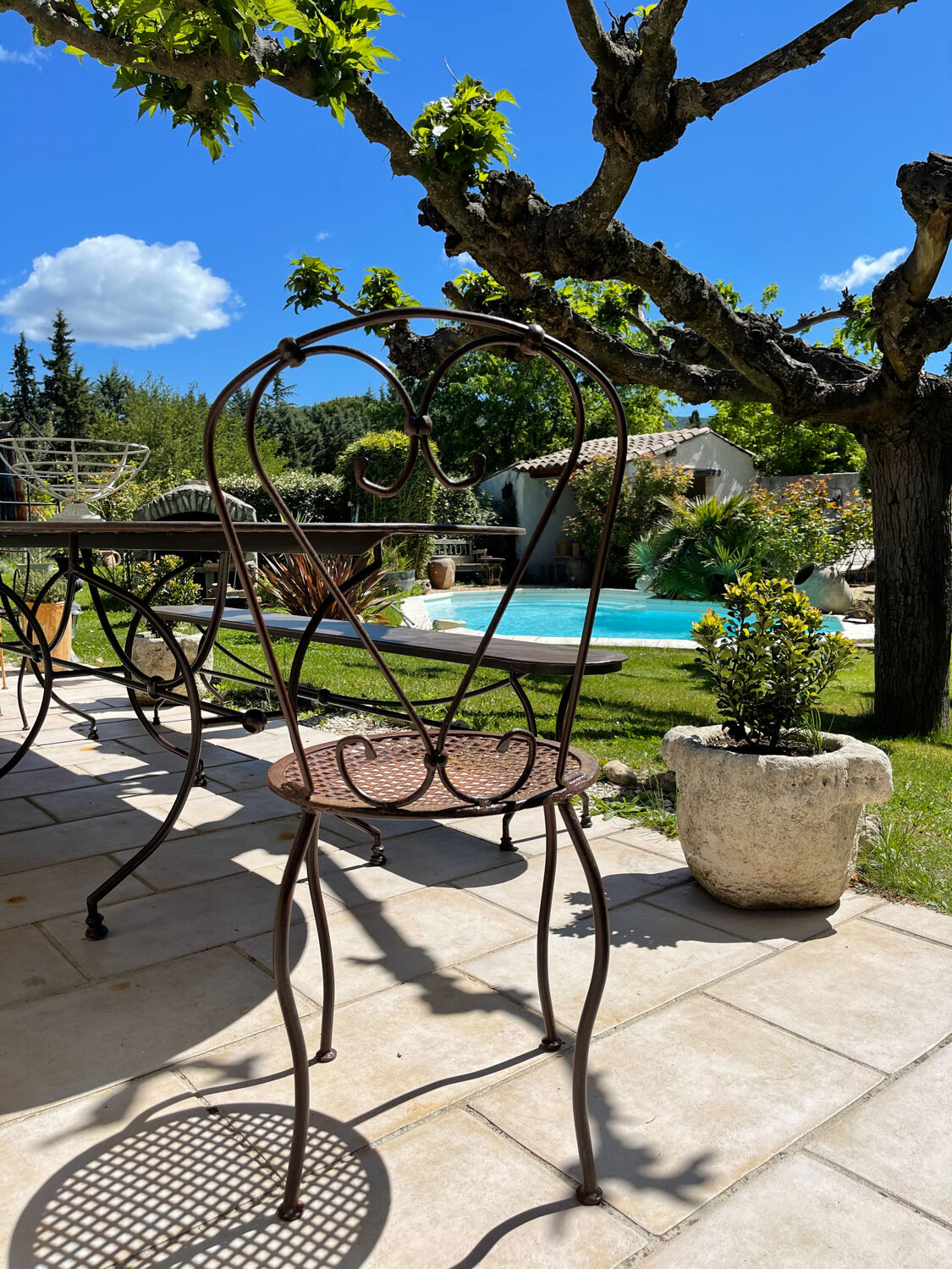 Handcrafted wrought iron garden chair