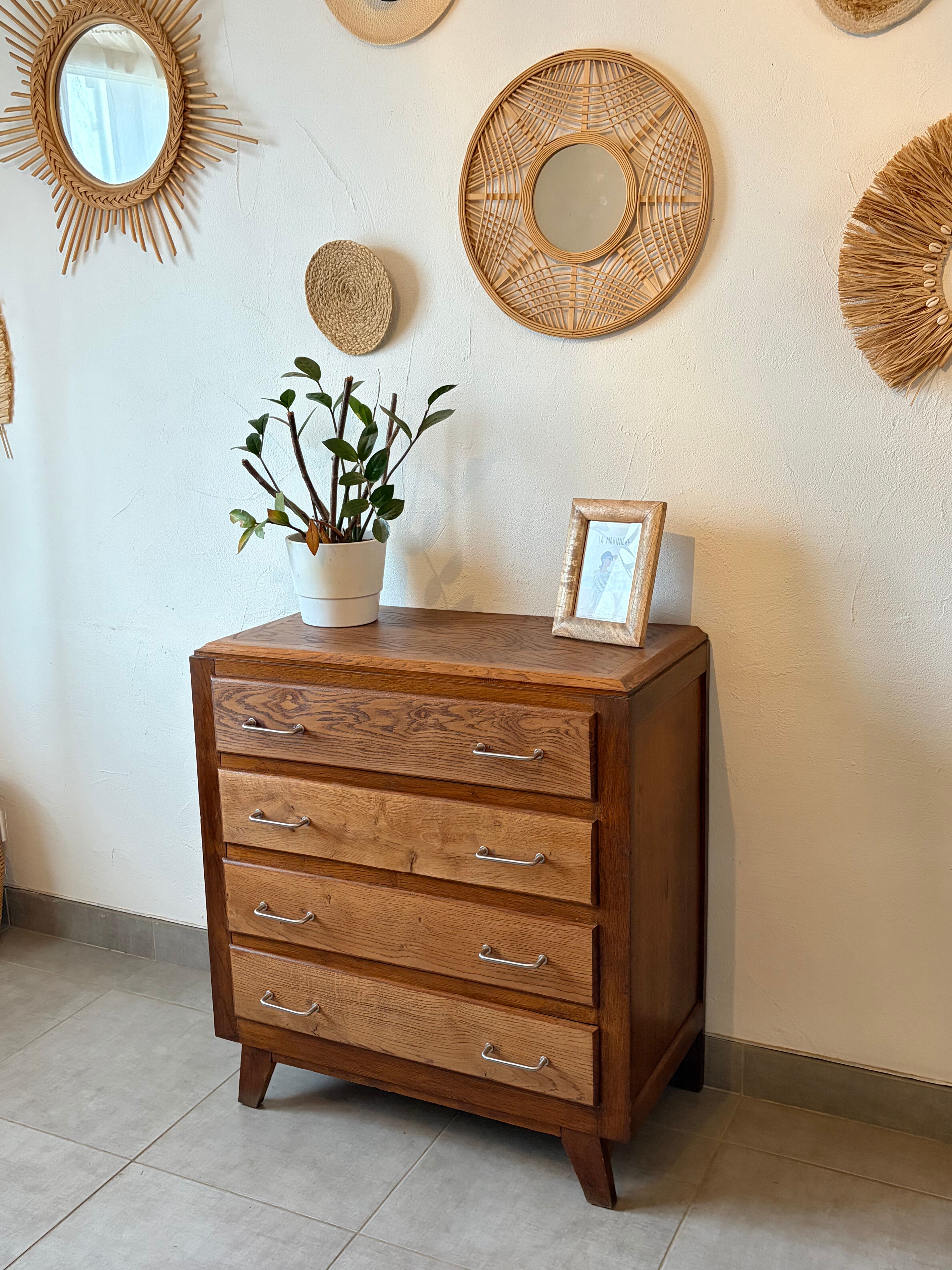 Commode vintage chene foncé