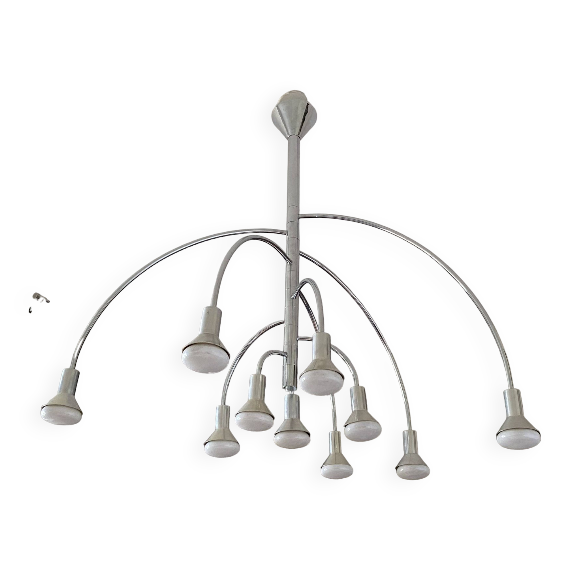 10-branched chandelier by Max Bill for Temde 1960