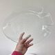 Grand Plat En Verre Transparent Forme Poisson Arcoroc France 39 x 32.5 cm