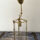 Cylindrical lantern suspension in brass and glass