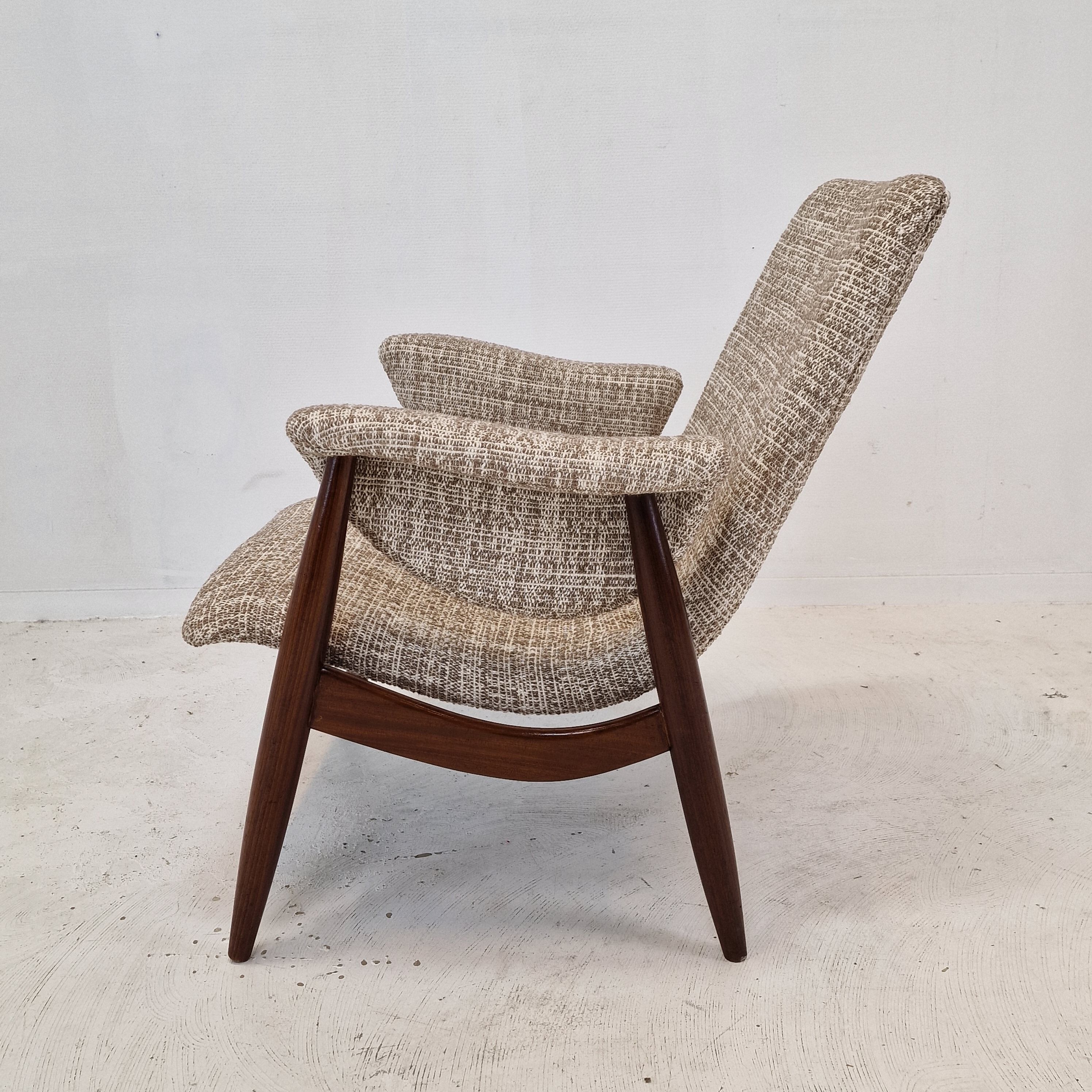 Midcentury Teak Wébé Armchair by Louis Van Teeffelen, 1960's