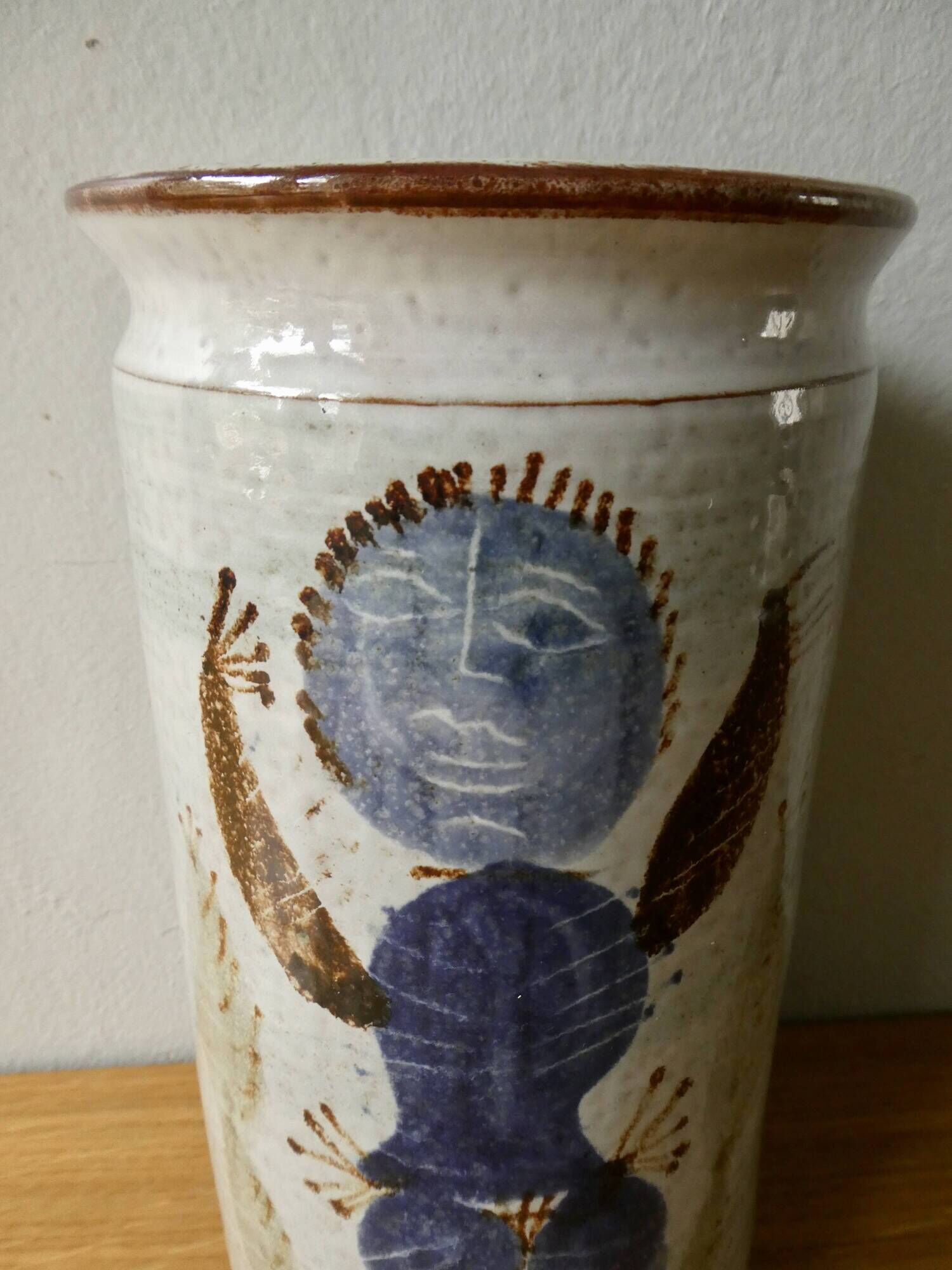 Vase rouleau en céramique de Michel Barbier, Vallauris