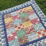 Retro colorful fleece bedspread