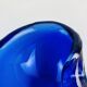 Cendrier en verre soufflé Murano, bleu, vintage