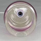 Vintage white and mauve pink frosted glass pendant lamp