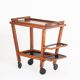 Vintage oak bar cart with removable tray. France 1950s.
