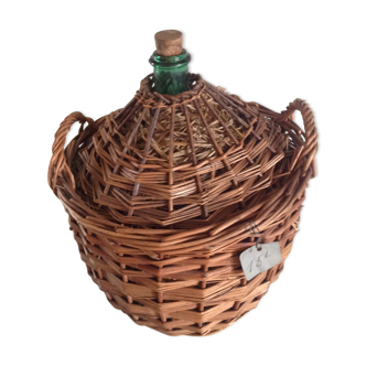 Bottle vintage with Wicker casing