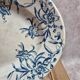 Antique oval plate, blue ironstone with floral decoration – 34 cm