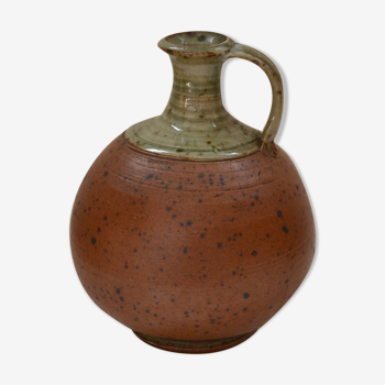 Remi Bonhert ceramic enamelled sandstone jug in La Borne