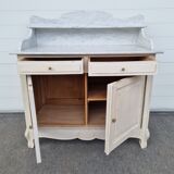 Patinated bathroom cabinet with marble 1940s