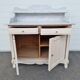 Patinated bathroom cabinet with marble 1940s