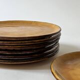 7 assiettes à dessert en céramique émaillée