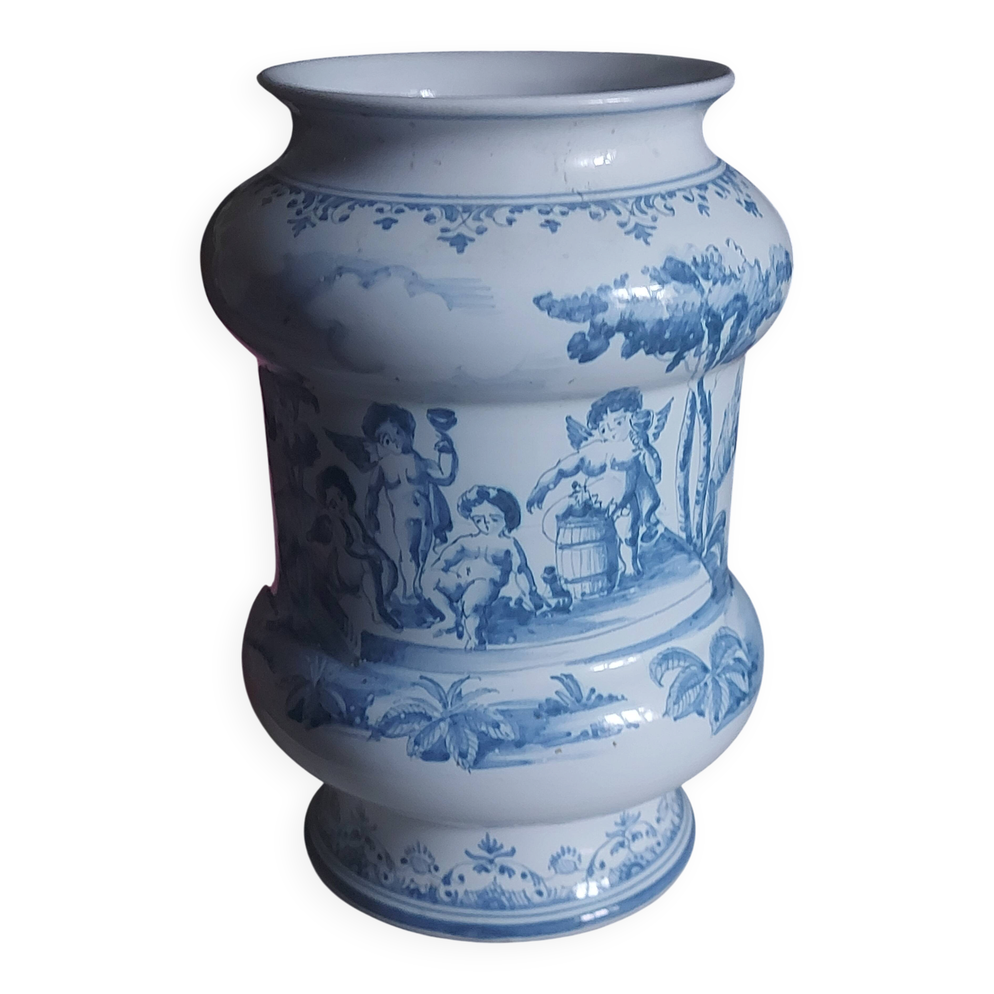Moustier vase signed