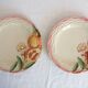 2 vintage pomegranate slip plates signed Francesco Guarino