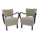 1930s Pair of Jindrich Halabala Art Deco H-237 Armchairs in Bouclé, Restored