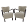 1930s Pair of Jindrich Halabala Art Deco H-237 Armchairs in Bouclé, Restored