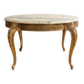 Table basse style Baroque marbre et bois doré